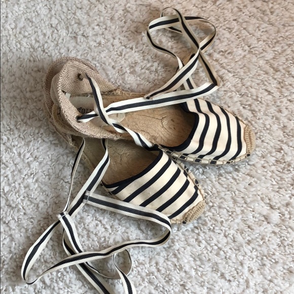 Soludos black and white stripe espadrilles - Picture 2 of 4